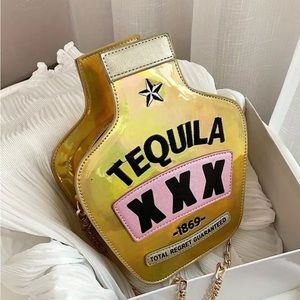 🥃 New! Tequila Gold Holographic Crossbody Bag